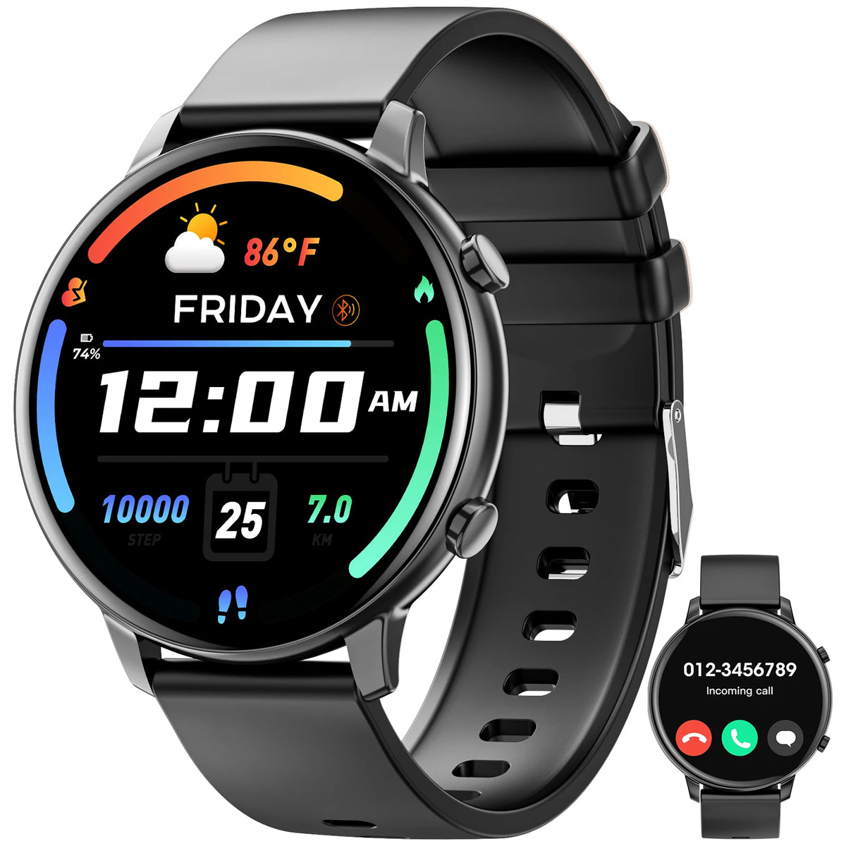 Women's Round Smart Watch With Bluetooth Calling And Fitness Tracking