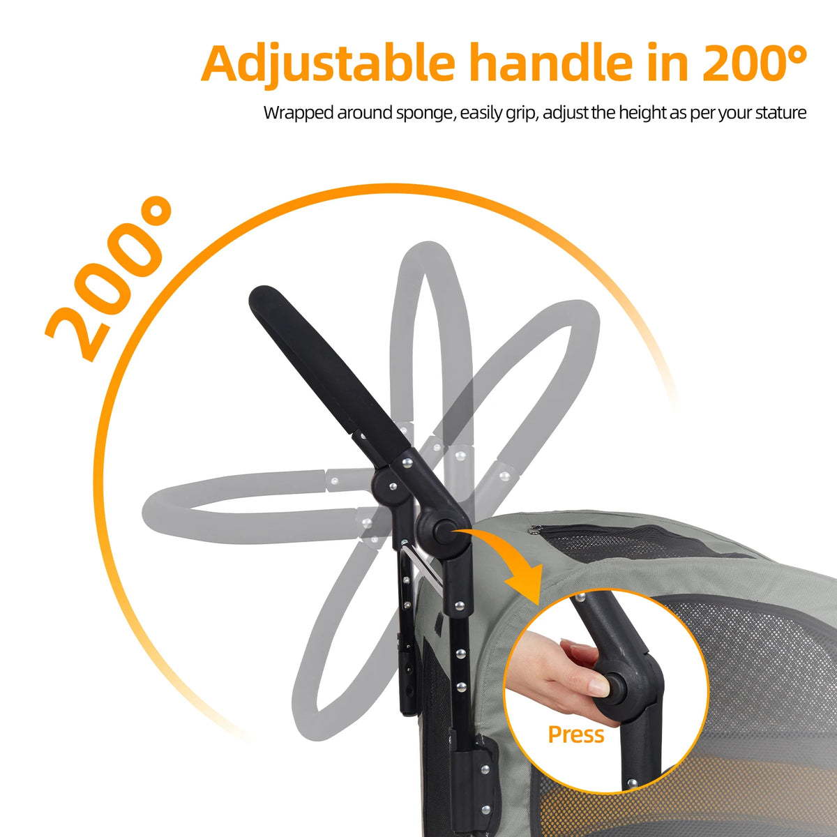 Portable Four Wheel Dog Stroller Foldable Travel Carrier Breathable