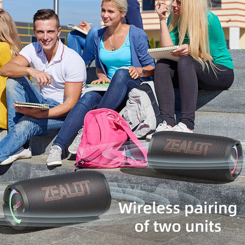 Zealot 50W Portable Bluetooth Speaker IPX6 Waterproof Outdoor