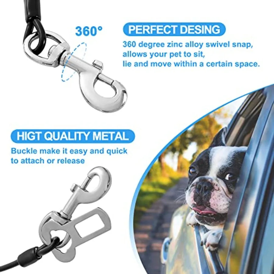 Dog Car Seat Belt Harness With Chew Resistant Tether Cable