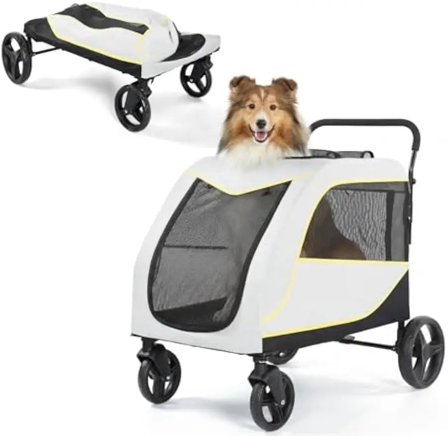 Garvee Foldable Pet Stroller for Dogs and Cats with Carrier