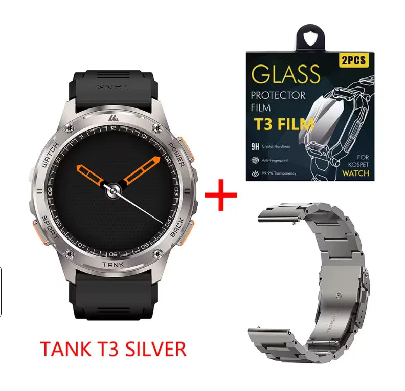 KOSPET Tank T3 AMOLED Smartwatch With Bluetooth Calling Fitness Tracking