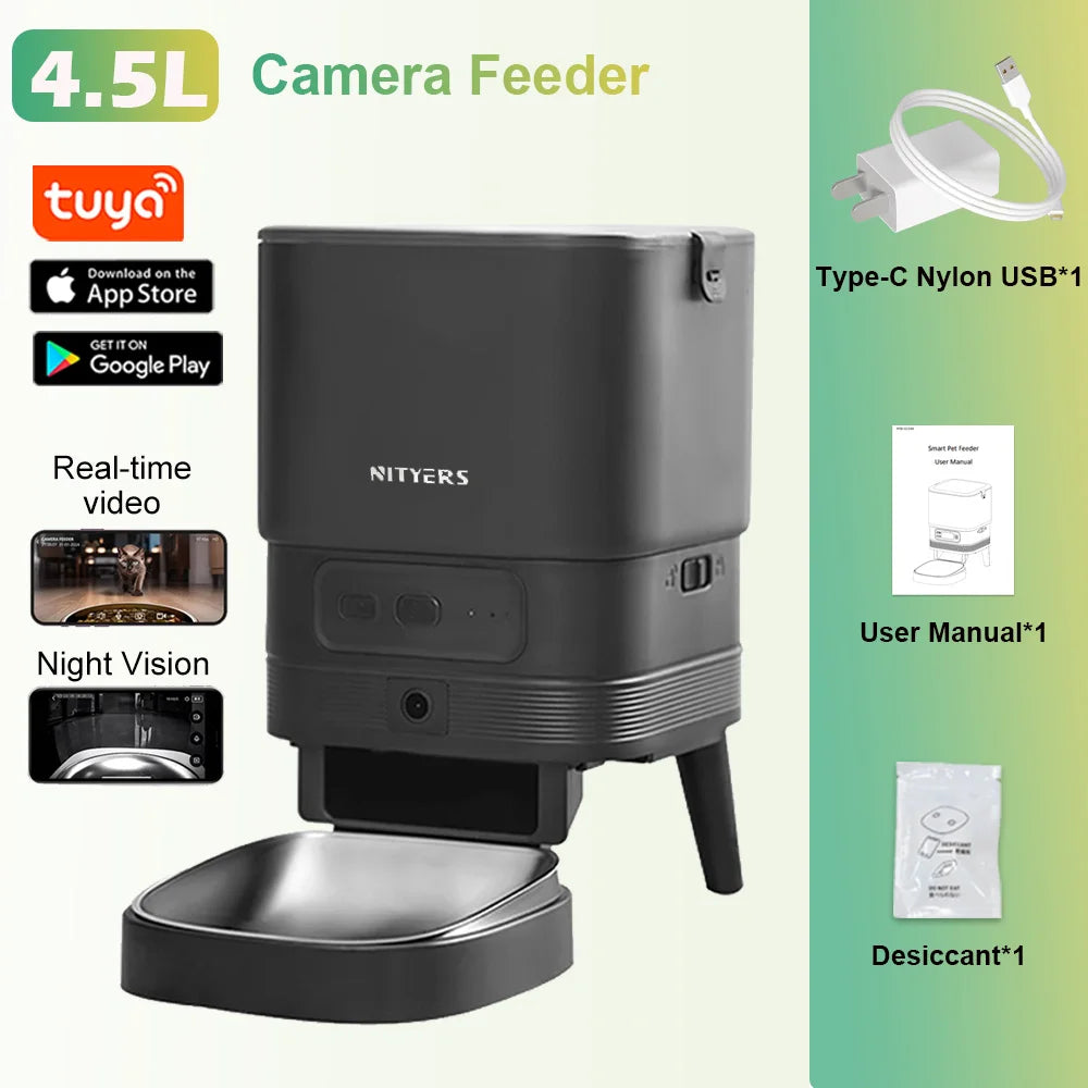 Nityers Automatic Pet Feeder With Tuya App And Voice Recorder
