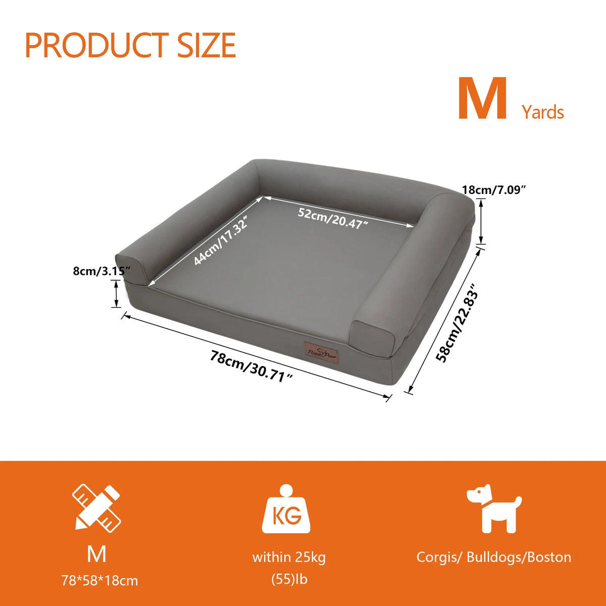 BORWART Orthopedic Dog Sofa Bed With Waterproof Removable Cover