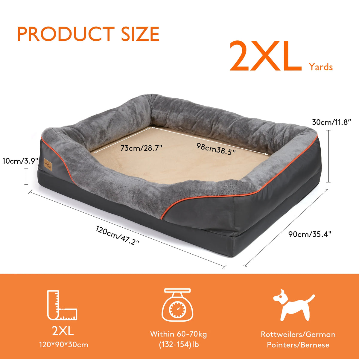 BINGOPAW Washable Waterproof Dog Bed With Removable Cover