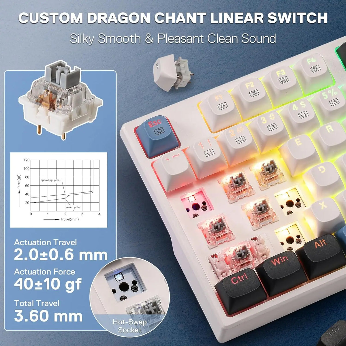 Redragon K668 Wired Mechanical Gaming Keyboard With RGB Backlighting
