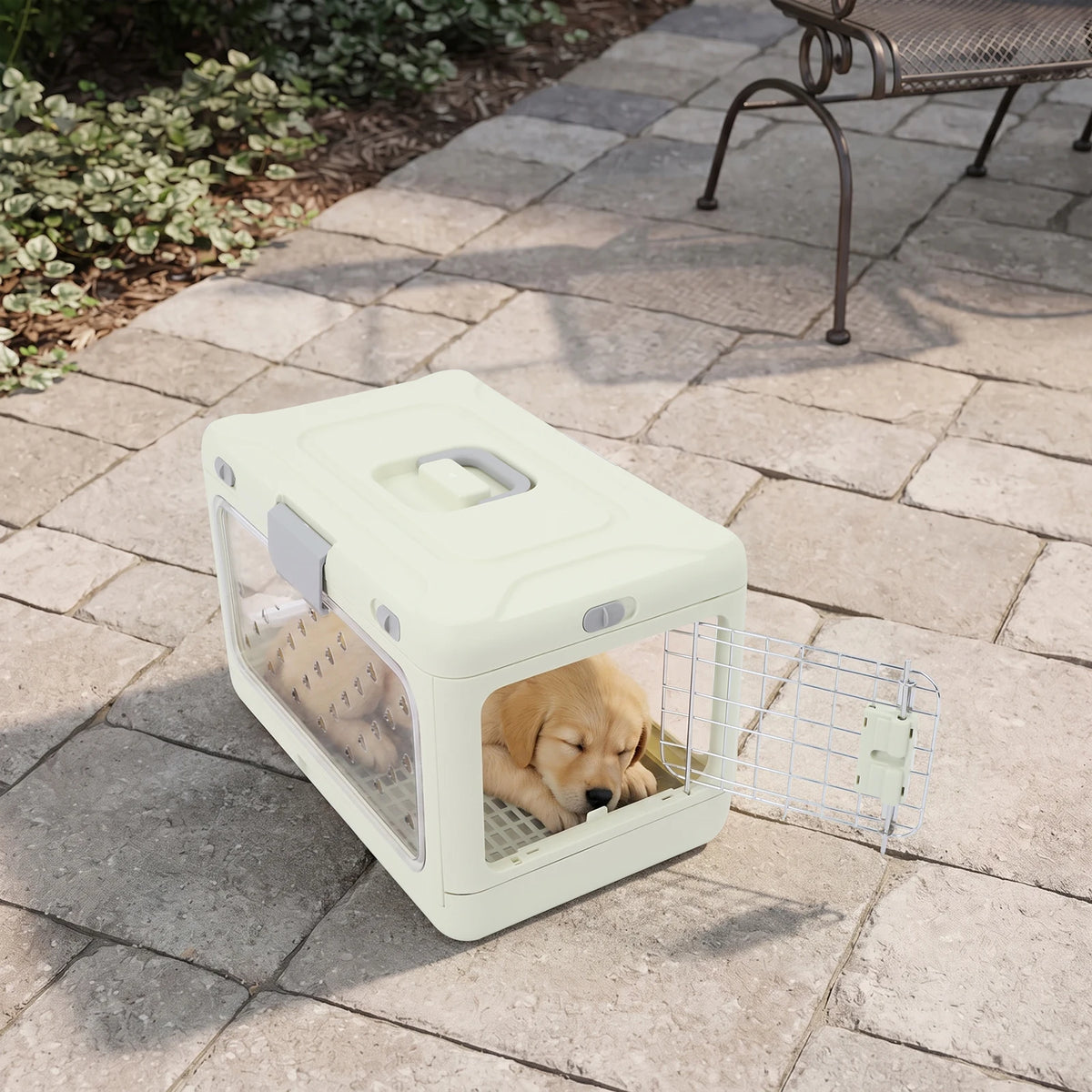 Foldable Hard Shell Pet Carrier Cage for Cats and Dogs