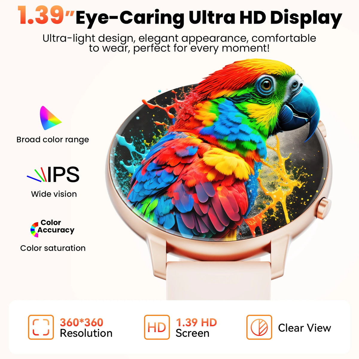 Women's Round Smart Watch With Bluetooth Calling And Fitness Tracking