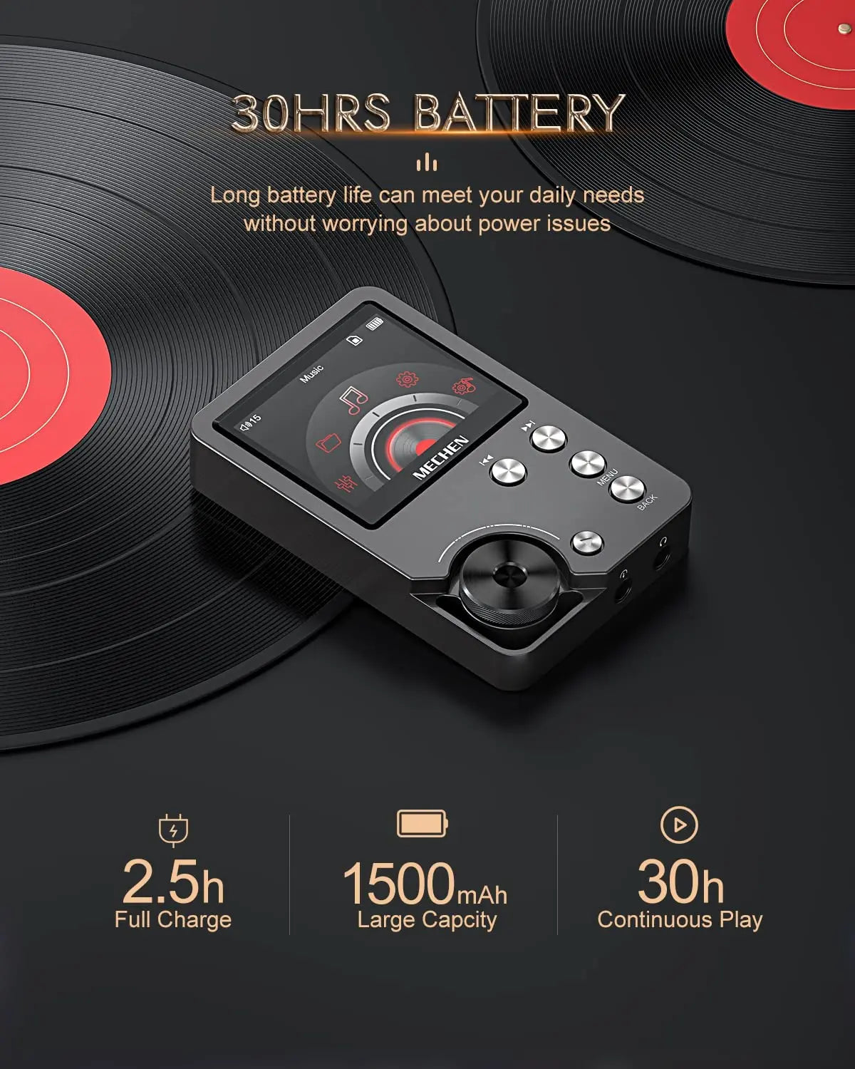 MECHEN Lossless DSD HiFi Music Player With Balanced Audio Output