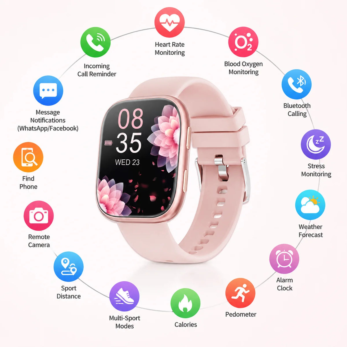 Bluetooth Call Smartwatch With Fitness Tracking And Heart Rate Monitor