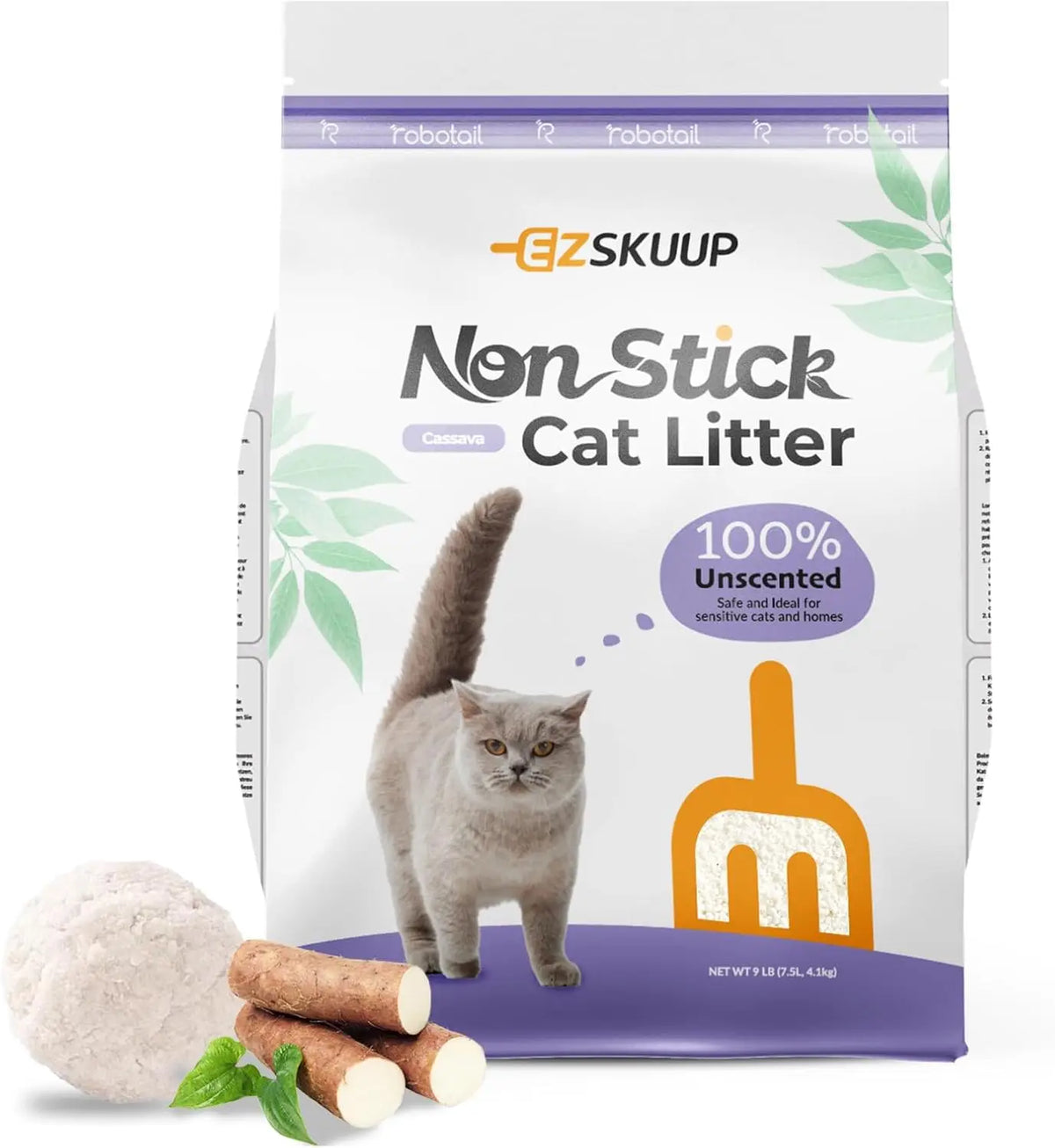 EZSKUUP Cassava Non Stick Cat Litter For Automatic Litter Boxes