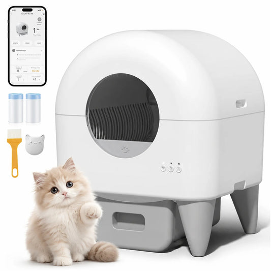 Automatic Smart Cat Litter Box With Intelligent Self Cleaning System