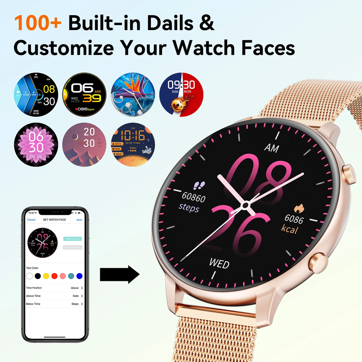 Bluetooth Calling Smartwatch IP67 Fitness Tracking Heart Rate And SpO2