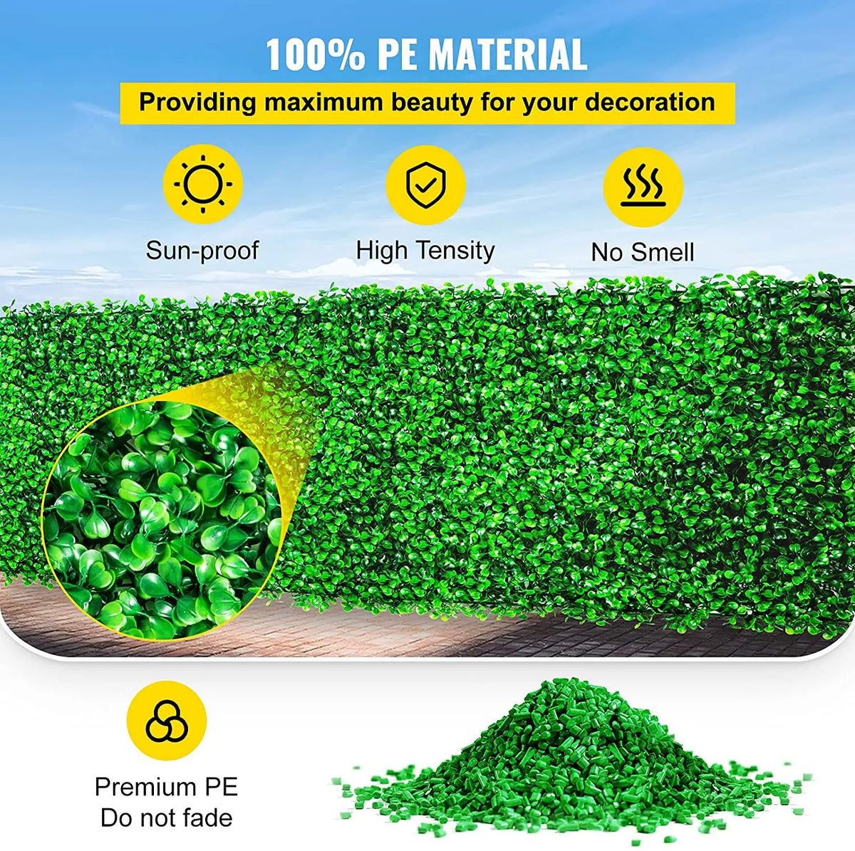 SucceBuy Artificial Boxwood Hedge Wall Panel Faux Greenery Background