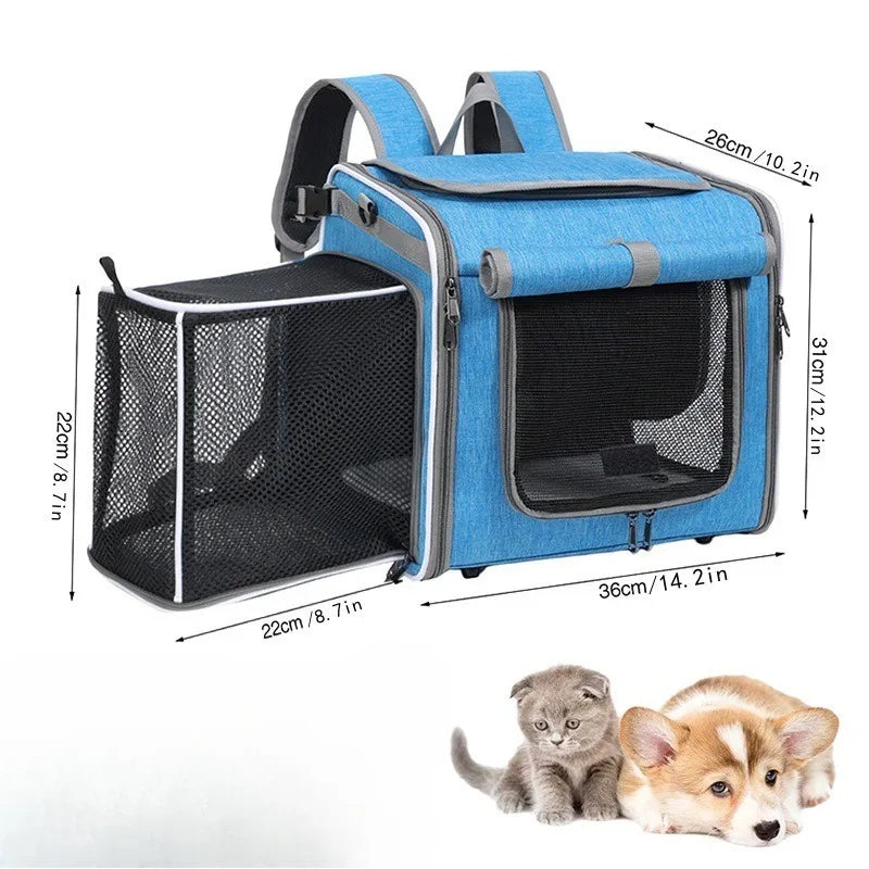 Expandable Cat Carrier Backpack for Travel and Bike Friendly Transport