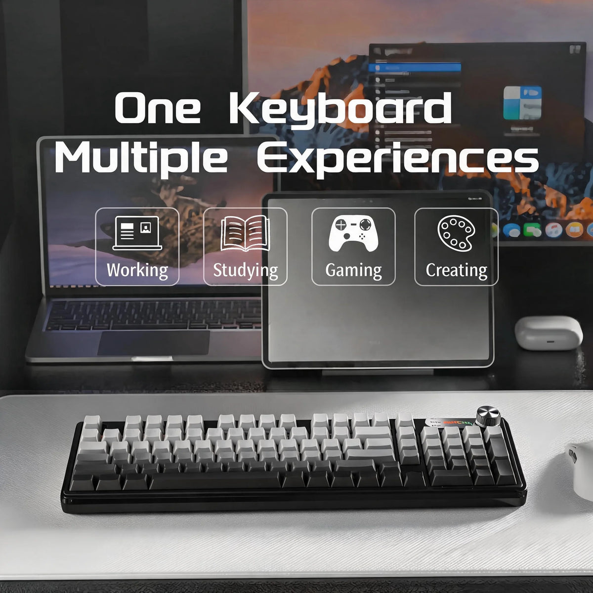 Tri Mode Wireless 98 Key Mechanical Style RGB Keyboard