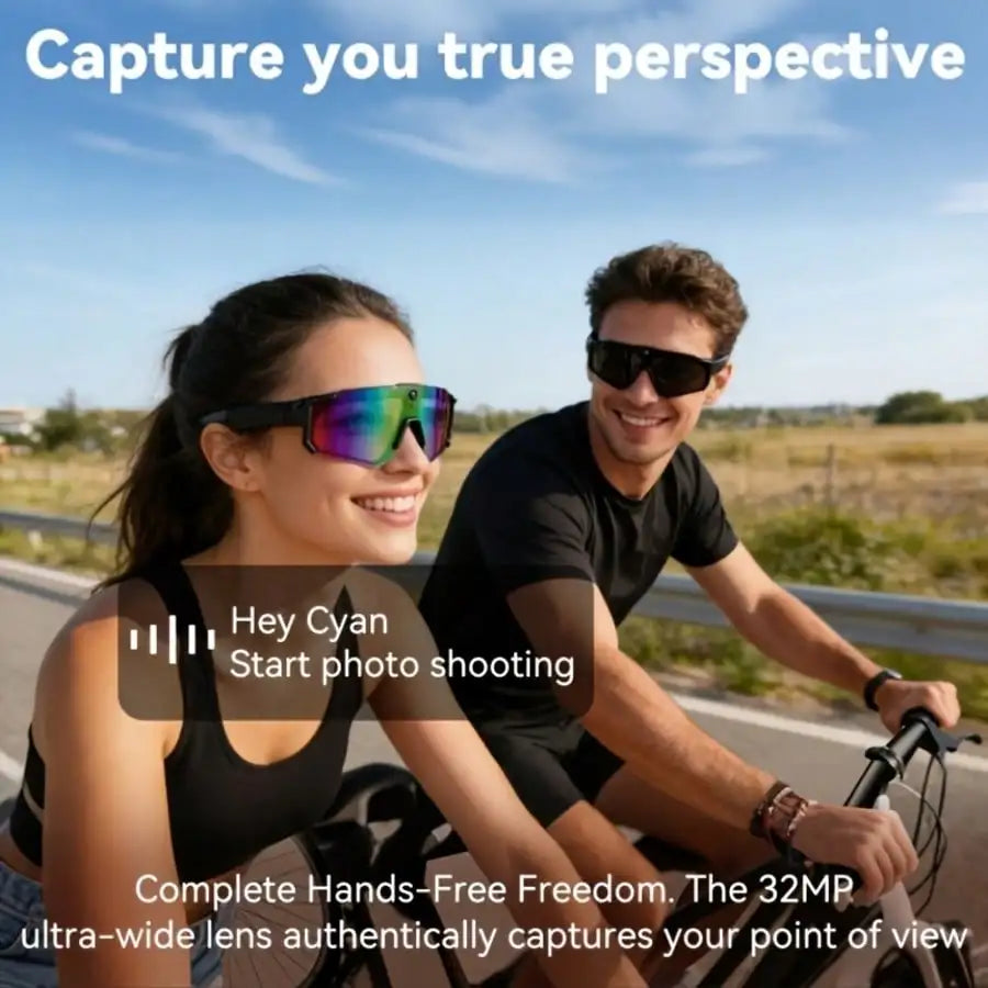 Hivisuals AI Camera Sunglasses With Bluetooth Audio And UV Protection