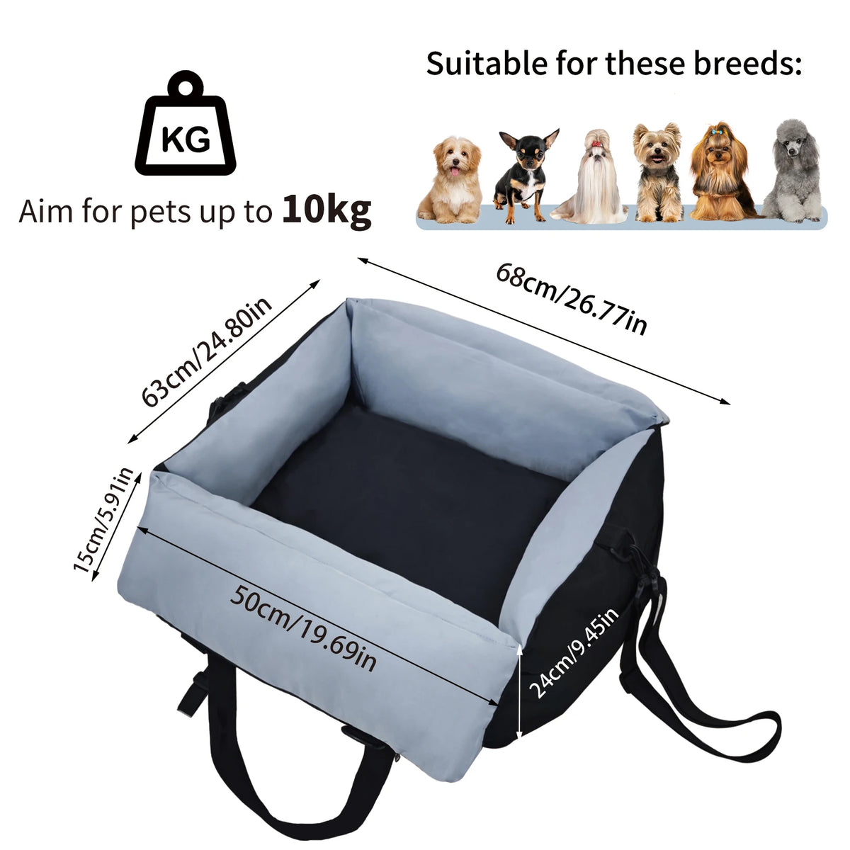 Borwart Dog Booster Seat With Removable Washable Cover