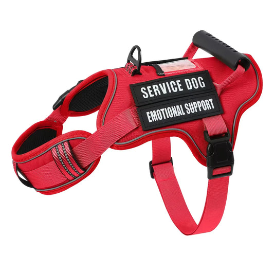 Adjustable Tactical Service Dog Harness With Handle And Reflective Straps