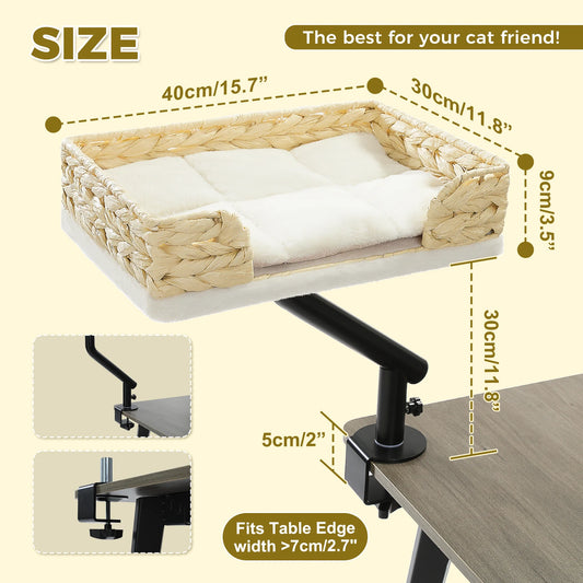 PAWZ Road Cat Desk Bed 360° Rotatable Stand for Desk