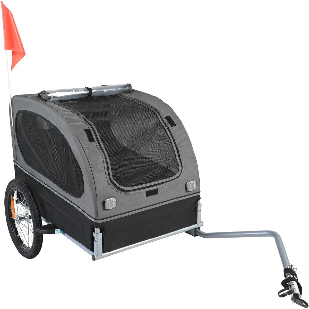 SucceBuy Collapsible Dog Bicycle Trailer Pet Carrier With Wheels