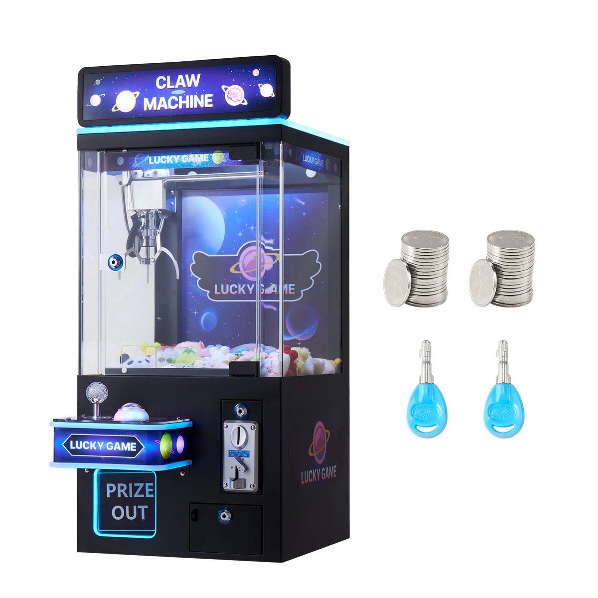 SucceBuy Claw Crane Machine Adjustable Steel Claws Precise Candy Grabber Prize Dispenser Vending Toy for Commercial Home Cinema