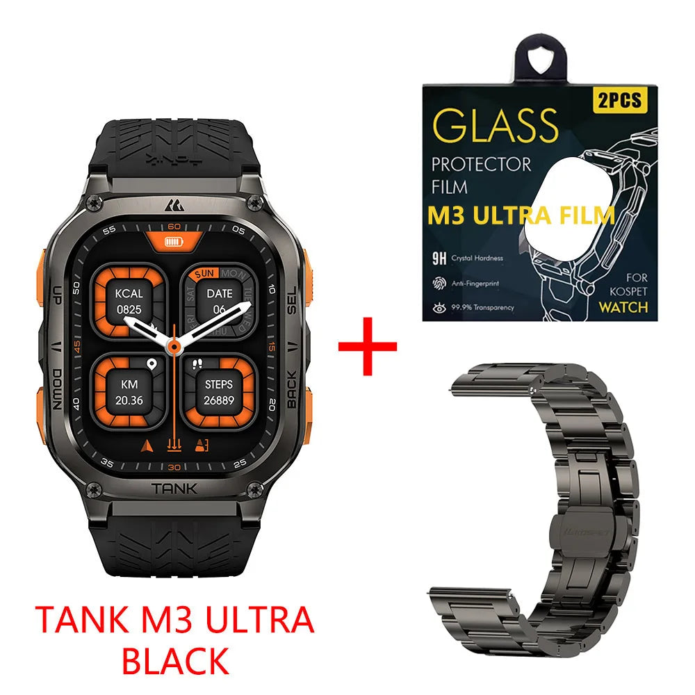 KOSPET Tank M3 Ultra GPS Waterproof Smartwatch With Bluetooth Calling