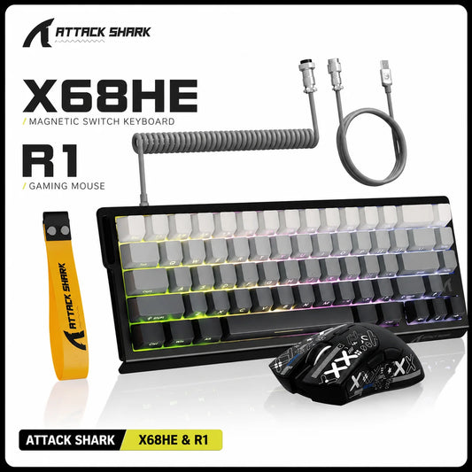 Attack Shark X68HE Mechanical Keyboard And R1 Wireless Mouse Combo