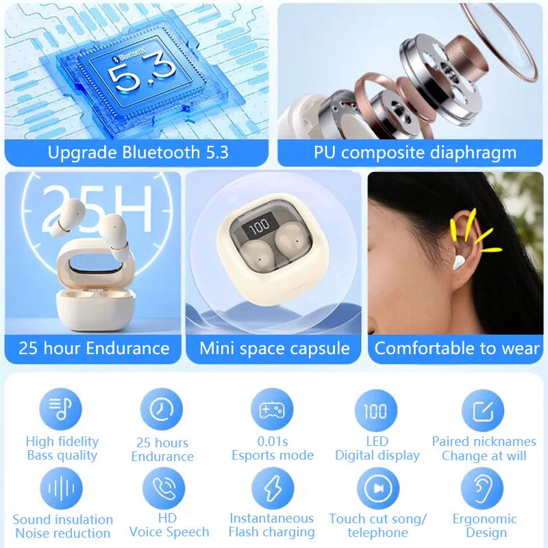 SHUKE SK Small Earbuds Wireless Bluetooth Headset With ANC