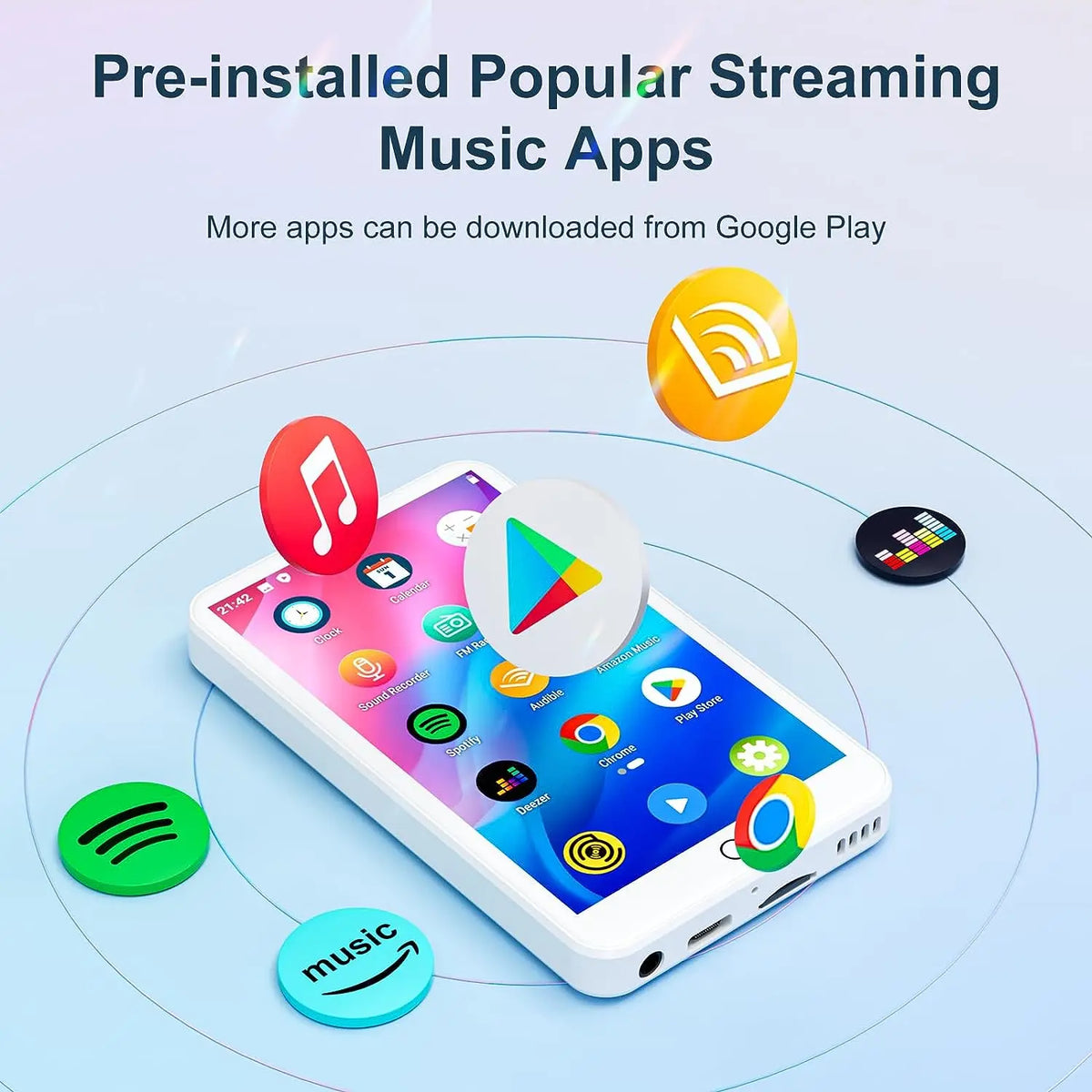 MECHEN Android MP3 Player With Bluetooth WiFi And Streaming Apps