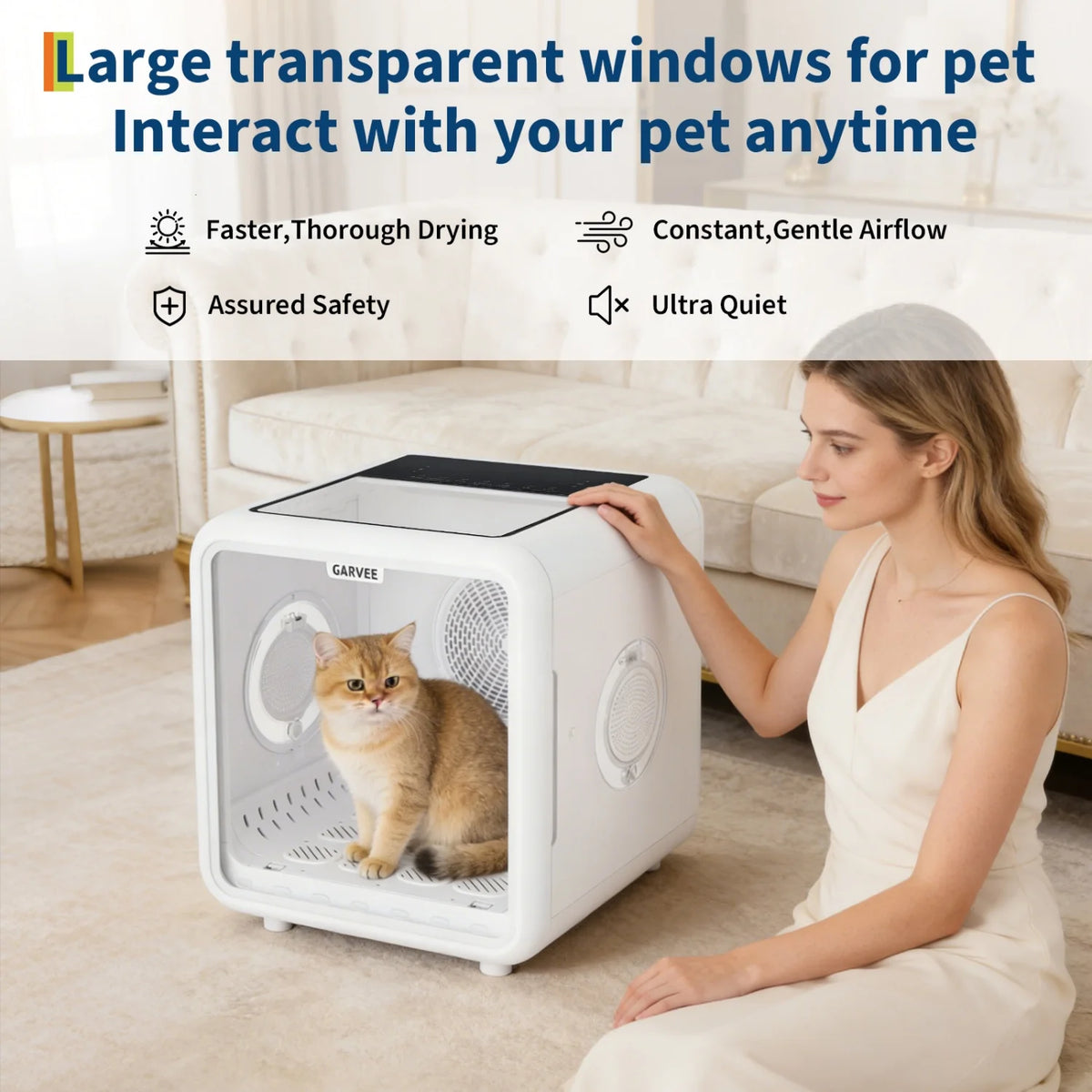 HiMISS Automatic Pet Drying Box With Quiet Smart Temperature Control