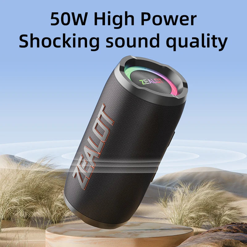 Zealot 50W Portable Bluetooth Speaker IPX6 Waterproof Outdoor