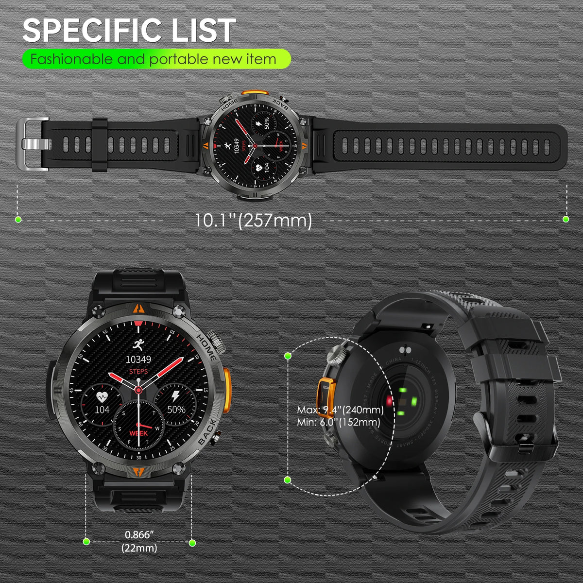 EIGIIS KE3 Smartwatch Bluetooth Call Full Touch Heart Rate Monitor