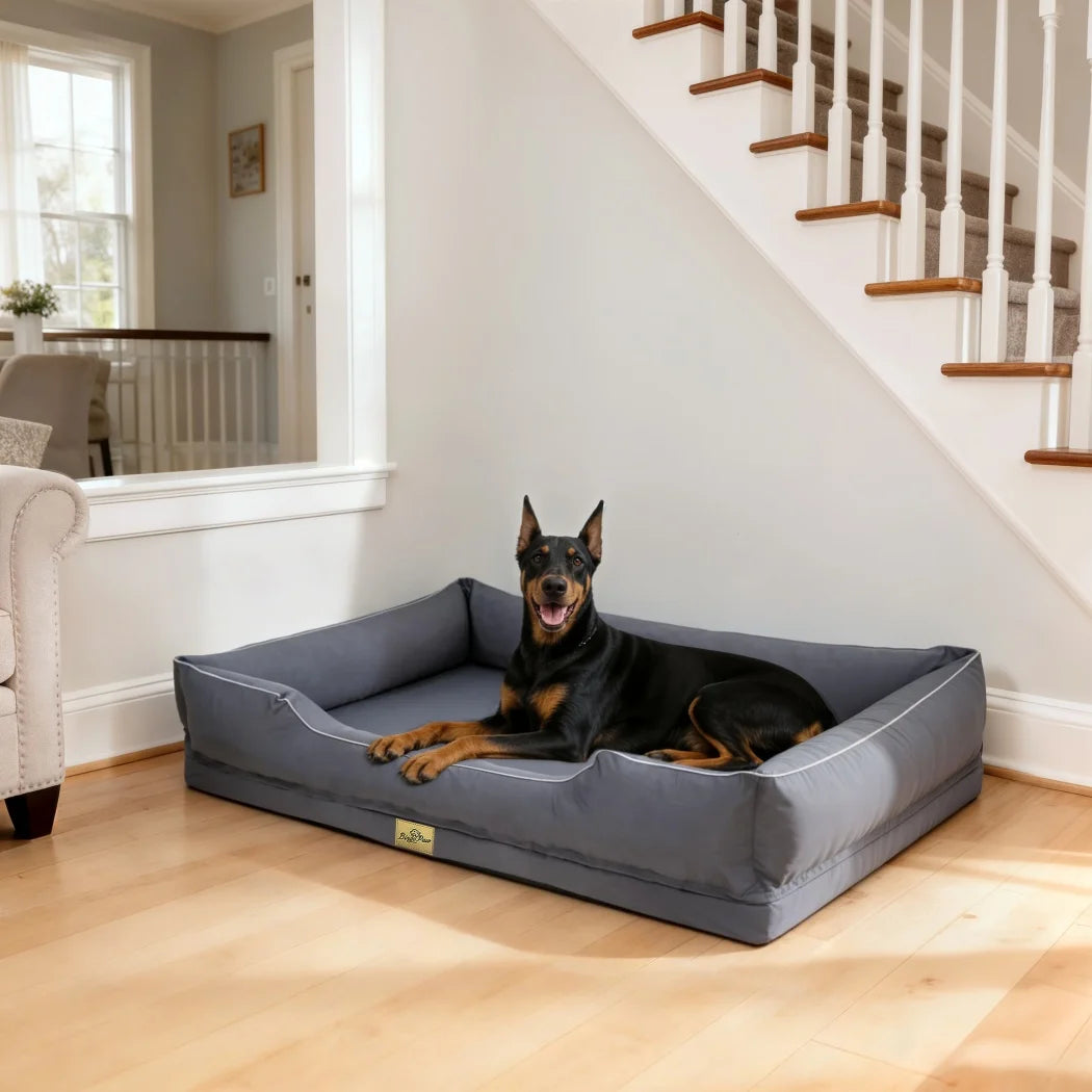 BORWART Orthopedic Dog Bed Sofa With Bolster Sides