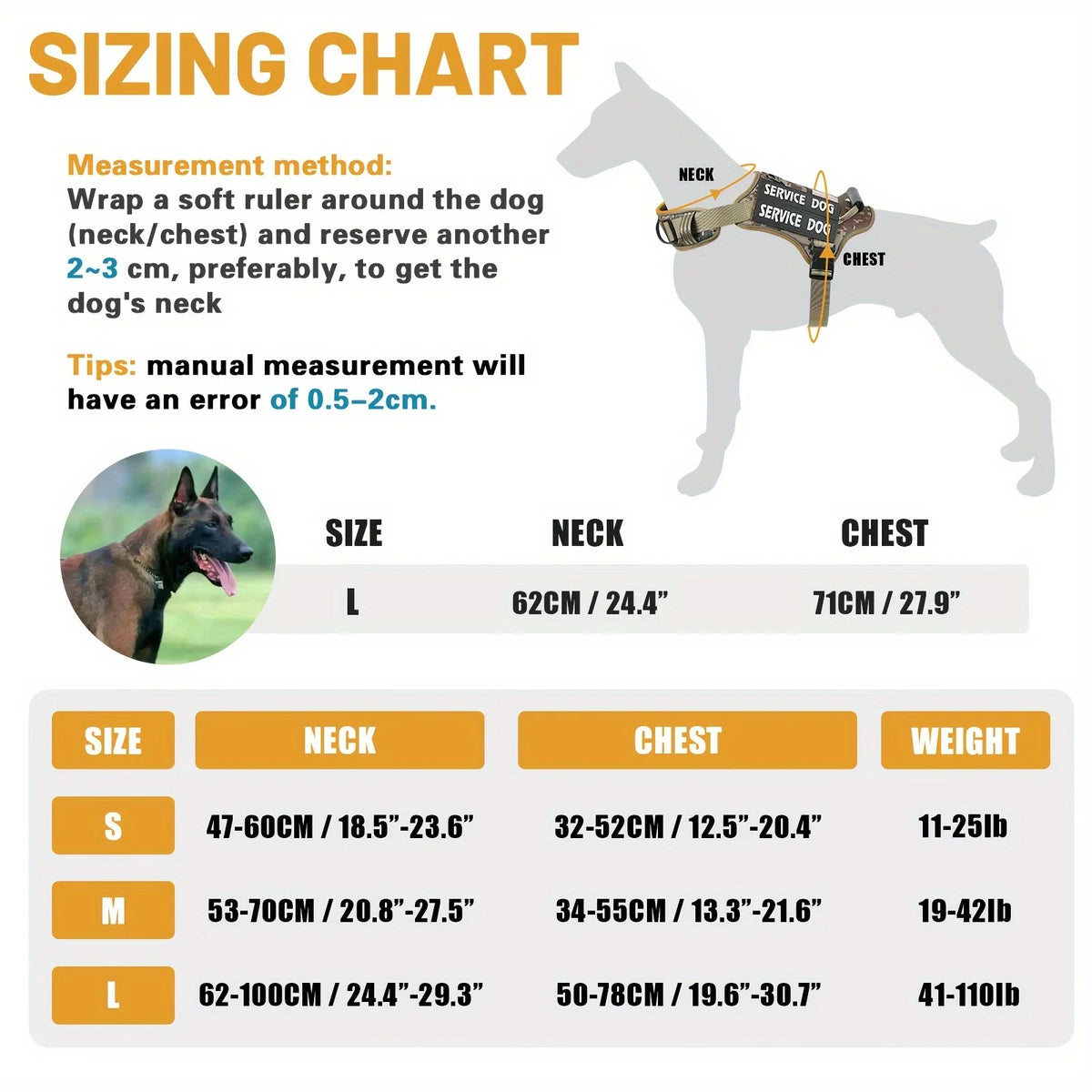 Adjustable Tactical Service Dog Harness With Handle And Reflective Straps