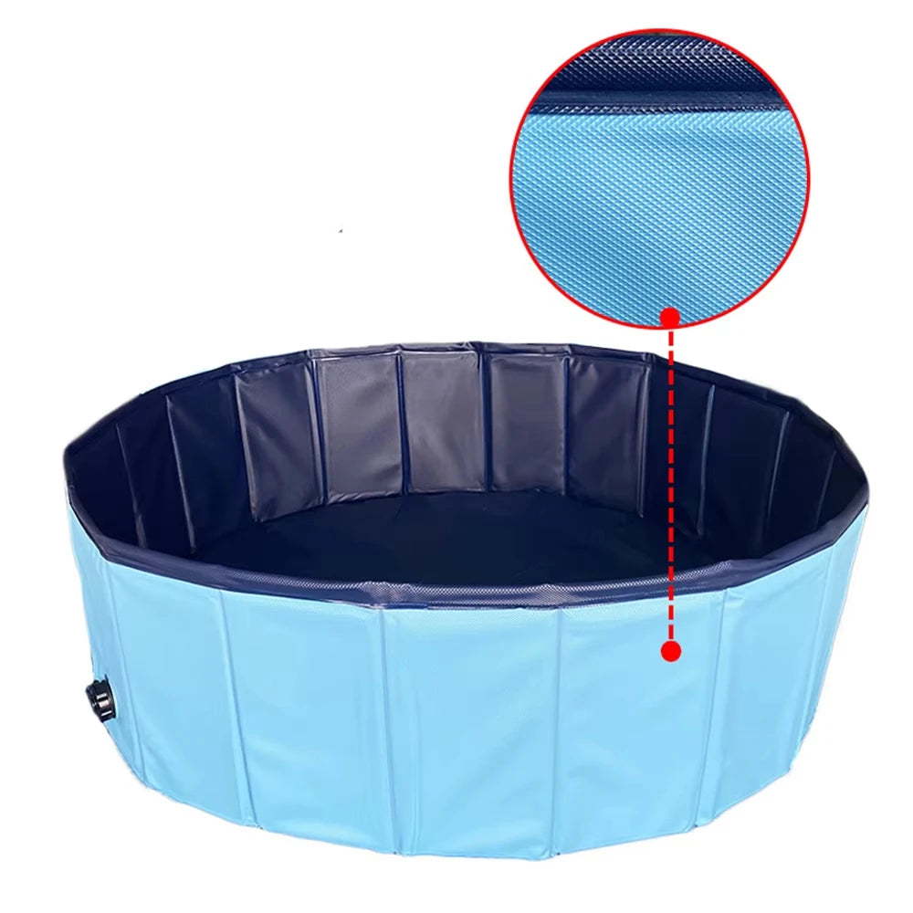 Foldable Scratch-Resistant Dog Pool Bath Tub For Large Dogs