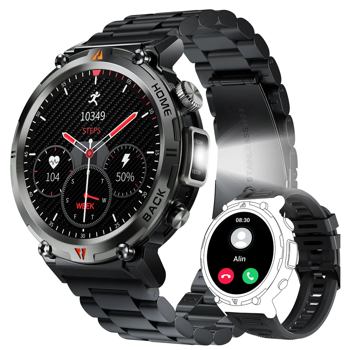 EIGIIS KE3 Smartwatch Bluetooth Call Full Touch Heart Rate Monitor