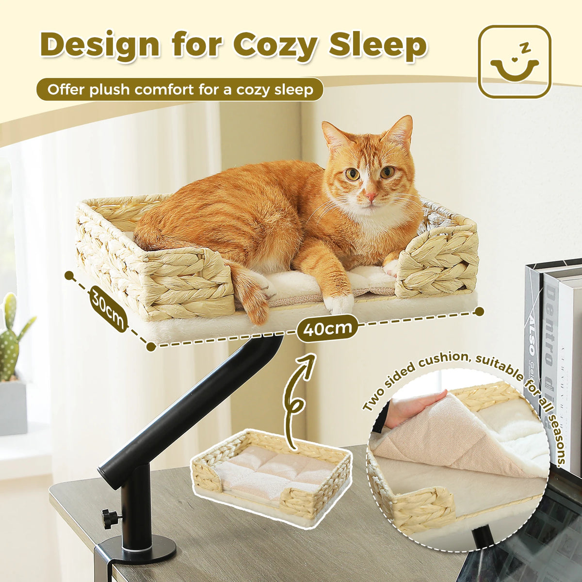 PAWZ Road Cat Desk Bed 360° Rotatable Stand for Desk