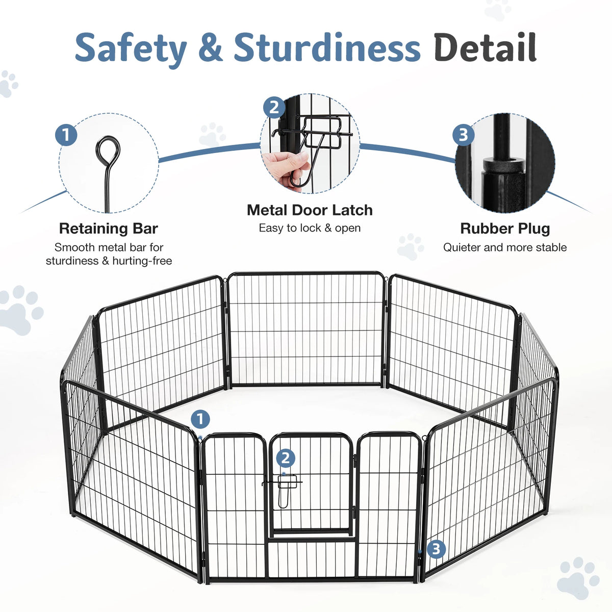 JHK Metal Foldable Dog Playpen For Indoor And Outdoor Exercise