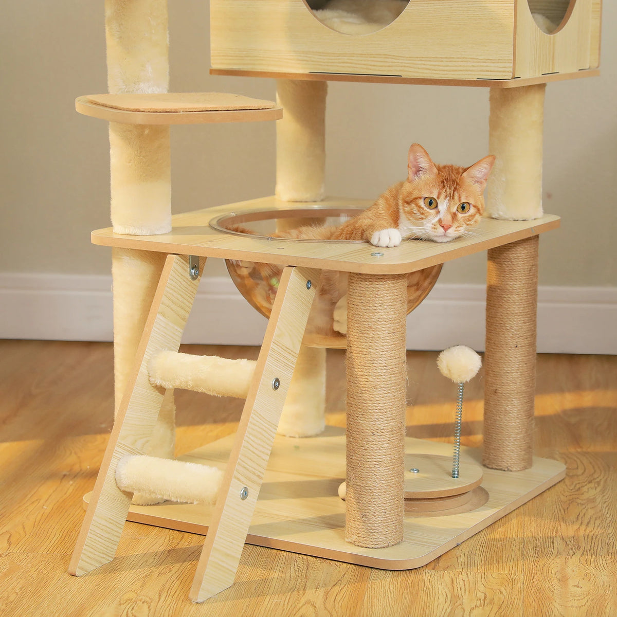 PAWZ Ro Multi Level Cat Tree Indoor Wood Tower Scratcher