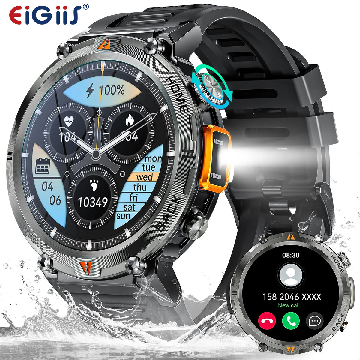EIGIIS KE3 Smartwatch Bluetooth Call Full Touch Heart Rate Monitor