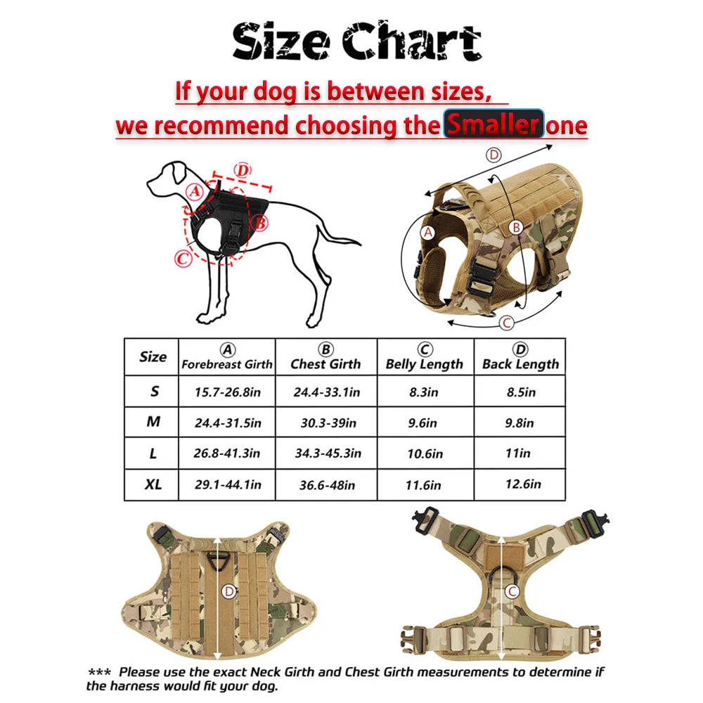 Tactical Dog Harness Leash Set For Training And Walking No Pull