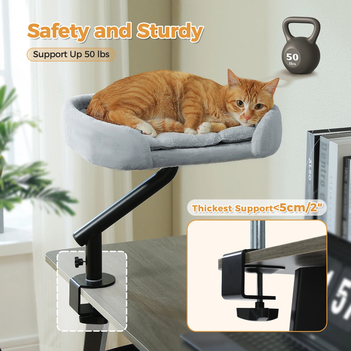 PAWZ Road Cat Desk Bed 360° Rotatable Stand for Desk