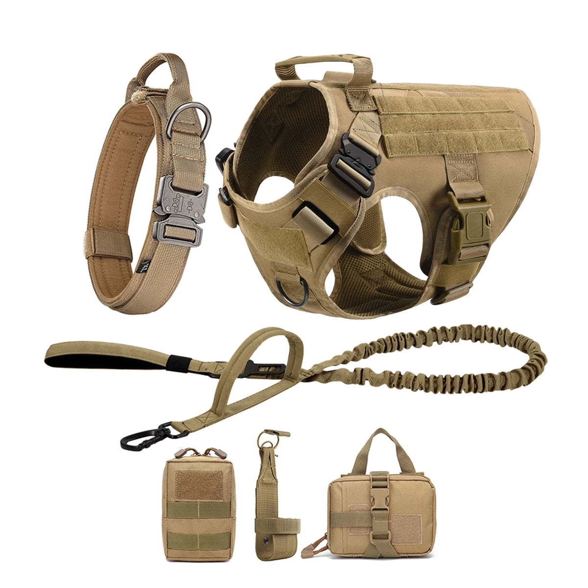 Adjustable Tactical Nylon Dog Harness With Quick Release