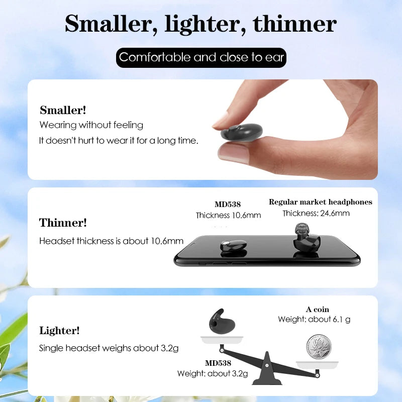 SHUKE Sleep Headphones Ultra Thin Wireless Bluetooth Earbuds