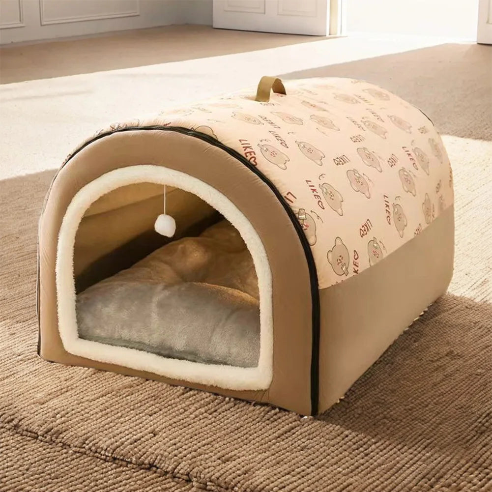 Washable Detachable Pet Cave Bed House for Cats and Dogs