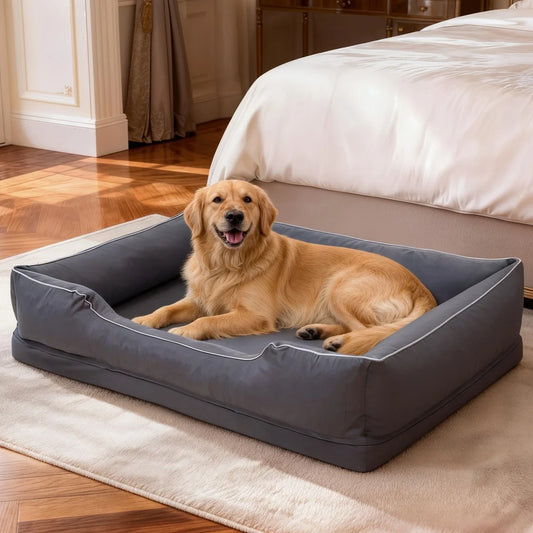 BORWART Orthopedic Dog Bed Sofa With Bolster Sides