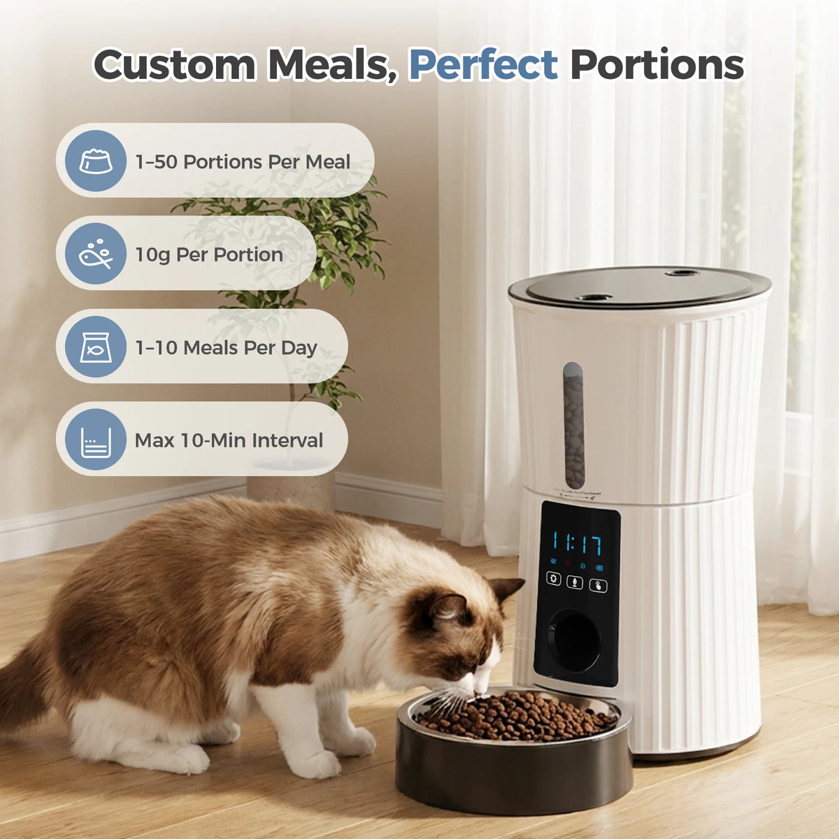 Automatic Smart Cat Feeder With Wifi App Control And Timer
