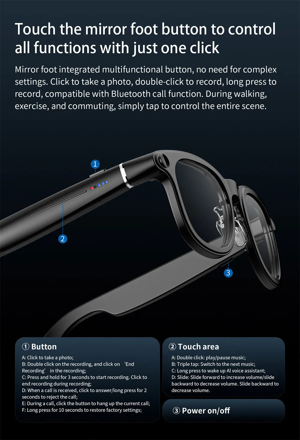 LOKMATAI X01 Smart Bluetooth Camera Glasses With Open Ear Audio