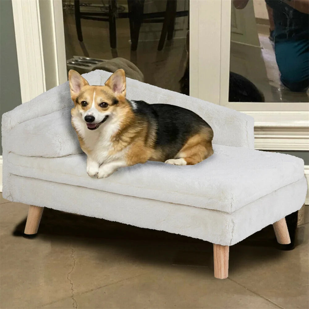 BORWART Elevated Dog Sofa Bed With Plush Cushion And Backrest